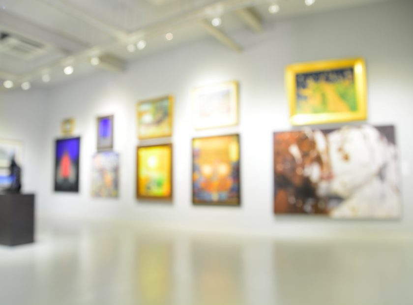 Blur or Defocus image of the lobby of a modern art center